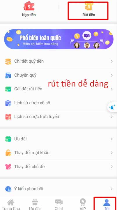 Các bước rút tiền VZ99 về ngân hàng